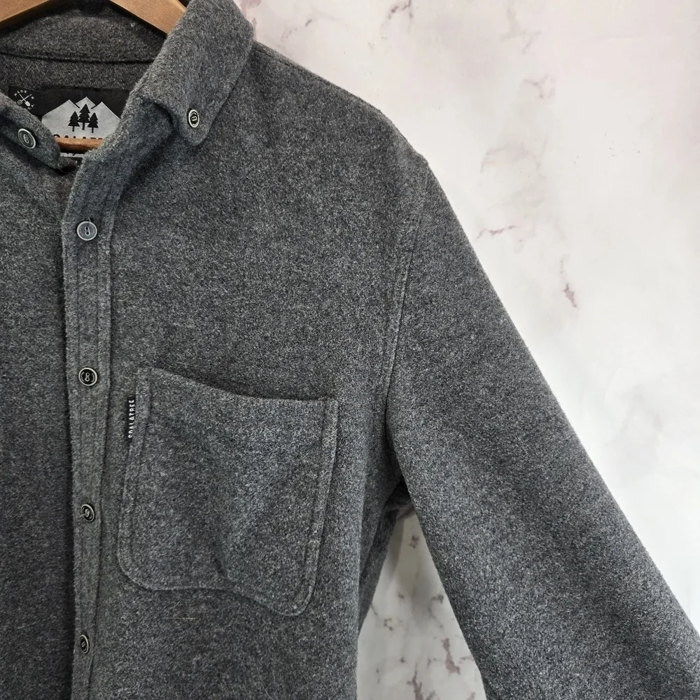 Coalatree Shirt Jacket Mens Large Wool Gray Button Down Shacket Chamois